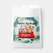 かわいい動物園のジャングルファームトラックボーイバースデーパーティー フェイバーバッグ (正面)