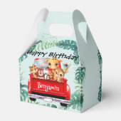 かわいい動物園のジャングルファームトラックボーイバースデーパーティー フェイバーボックス (裏面サイド)