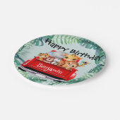 かわいい動物園のジャングルファームトラックボーイバースデーパーティー ペーパープレート (アングル)