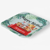 かわいい動物園のジャングルファームトラックボーイバースデーパーティー ペーパープレート (傾斜あり)