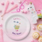 かわいい動物園の動物アークピンクの赤ちゃんシャワー ペーパープレート (パーティー)