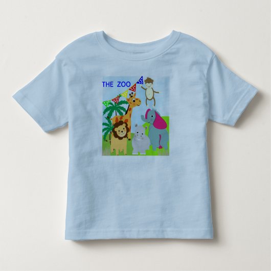 かわいい動物園の動物テーマ トドラーTシャツ (正面)