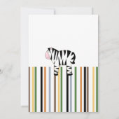 かわいい動物園の動物愛好家子供の誕生日パーティー 招待状 (裏面)