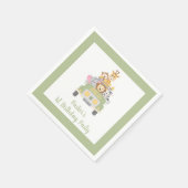 かわいい動物園アニマルサファリ1日パーティー スタンダードカクテルナプキン (角)