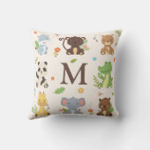 かわいい動物園野生動物キッズイニシャル クッション (裏面)