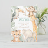 かわいい動物園　１さいの誕生日パーティーへようこそ 招待状 (スタンド正面)