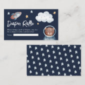 かわいい動物宇宙赤ちゃんシャワーおむつラッフル エンクロージャーカード (正面/裏面)