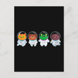 かわいい動物宇宙飛行士 ポストカード
