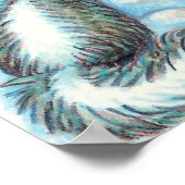 かわいい動物建物クリスマスの雪だるま ポスター (角)