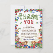 かわいい動物植物性ベリー自然赤ちゃんシャワー サンキューカード (正面)