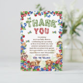 かわいい動物植物性ベリー自然赤ちゃんシャワー サンキューカード (スタンド正面)