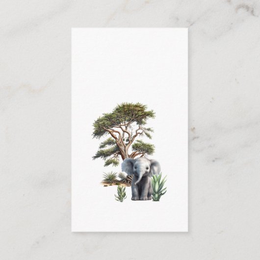 かわいい動物男女兼用おむつラッフルカード エンクロージャーカード (裏面)