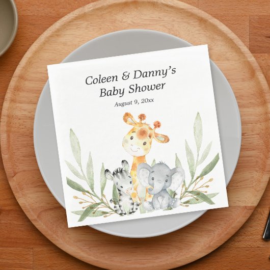 かわいい動物男女兼用の水色 スタンダードランチョンナプキン