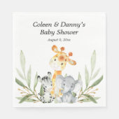 かわいい動物男女兼用の水色 スタンダードランチョンナプキン (正面)