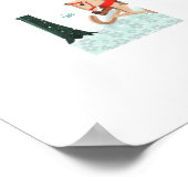 かわいい動物疑問に思冬の森の女の子 ポスター (角)