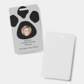 かわいい動物病院の足跡写真IDバッジ バッジ (正面＆裏面)