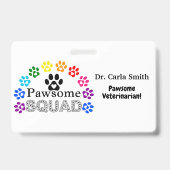 かわいい動物病院名のカスタム - 横向き バッジ (裏面)