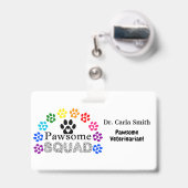 かわいい動物病院名のカスタム - 横向き バッジ (裏面（伸縮クリップ）)