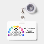 かわいい動物病院名のカスタム - 横向き バッジ (正面（伸縮クリップ）)