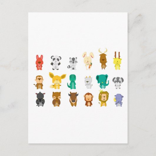 かわいい動物群 ポストカード (正面)