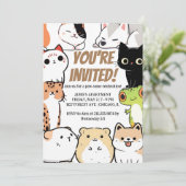かわいい動物誕生日招待状 招待状 (スタンド正面)