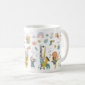 かわいい動物遊のミュージカル楽器 コーヒーマグカップ (正面右)