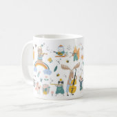 かわいい動物遊のミュージカル楽器 コーヒーマグカップ (正面左)