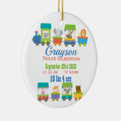 かわいい動物電車ベビー誕生のお知らせ セラミックオーナメント (右)