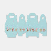 かわいい動物青い水色1st誕生日パーティーファ フェイバーボックス (折り畳みなし)