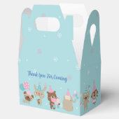 かわいい動物青い水色1st誕生日パーティーファ フェイバーボックス (オープン)