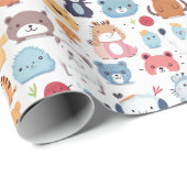 かわいい動物3包み紙 ラッピングペーパー (ロールコーナー)