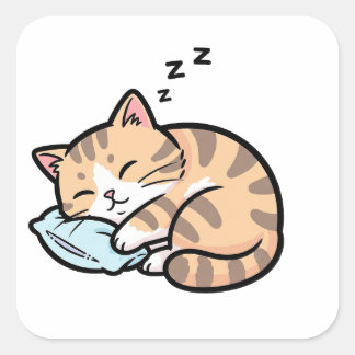 かわいい動物 かわいい猫 スクエアシール