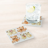 かわいい動物 ガラスコースター (アングル)