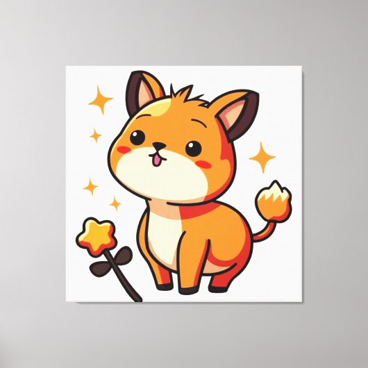 かわいい動物 キャンバスプリント (正面)