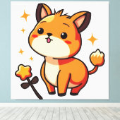 かわいい動物 キャンバスプリント (インサイチュ (ウッドフロア))