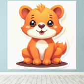 かわいい動物 キャンバスプリント (インサイチュ (ウッドフロア))