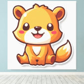 かわいい動物 キャンバスプリント (インサイチュ (ウッドフロア))