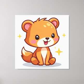 かわいい動物 キャンバスプリント
