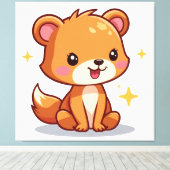 かわいい動物 キャンバスプリント (インサイチュ (ウッドフロア))