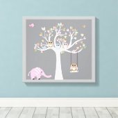 かわいい動物 キャンバスプリント (インサイチュ (ウッドフロア))