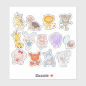 かわいい動物 シール (シート)