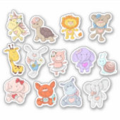 かわいい動物 シール (正面)