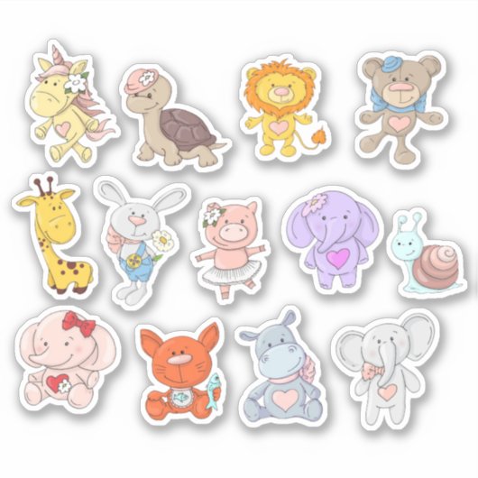 かわいい動物 シール (正面)