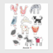 かわいい動物 シール (シート)