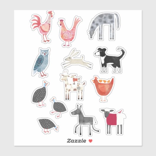 かわいい動物 シール (シート)
