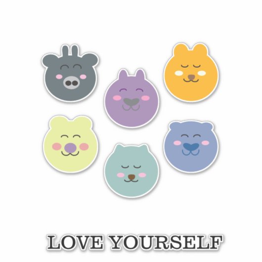 かわいい動物 シール (正面)