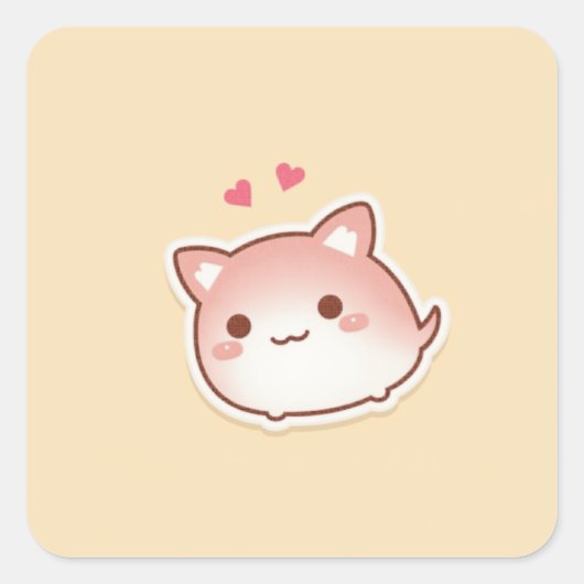 かわいい動物 スクエアシール (正面)