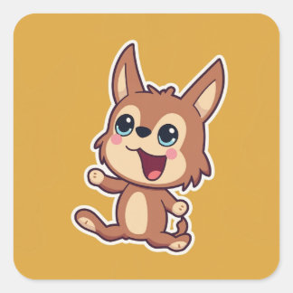 かわいい動物 スクエアシール