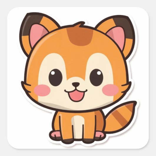 かわいい動物 スクエアシール (正面)