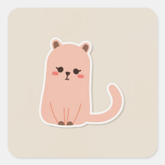 かわいい動物 スクエアシール